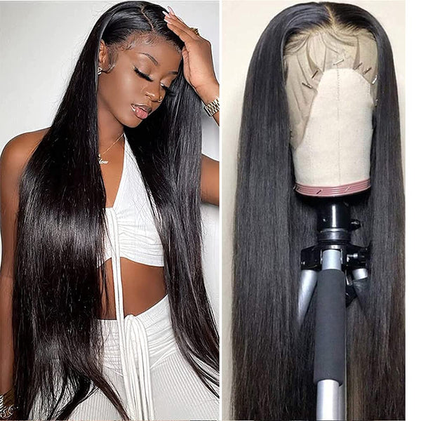 30Inch~40Inch Long Straight Human Hair 13x4 Lace Front Wigs