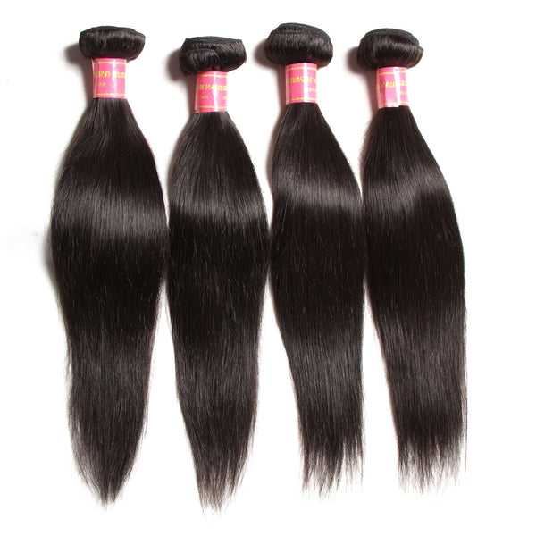4 Bundles 10A 100% Virgin Straight Human Hair Extensions